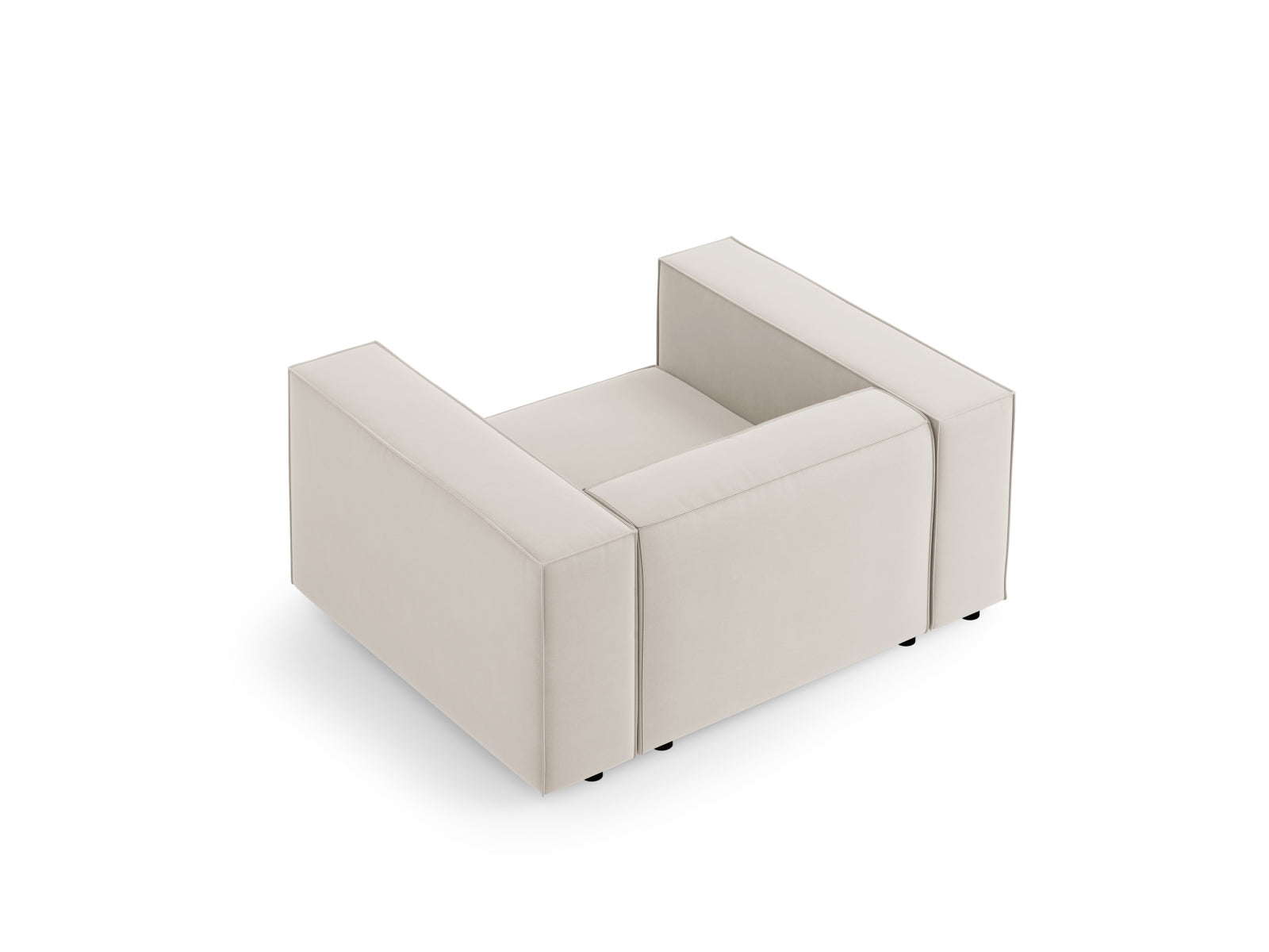 Arendal Velour Sessel 1 Sitz in Ecru präsentiert im Onlineshop von KAQTU Design AG. Sessel ist von Cosmopolitan Design