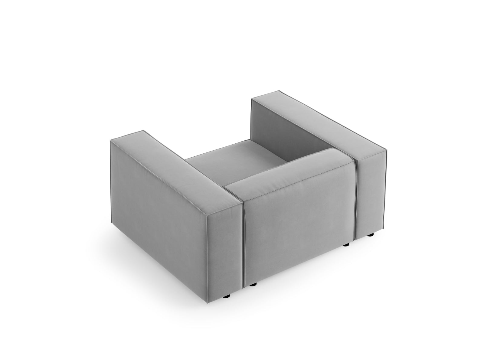 Arendal Velour Sessel 1 Sitz in Light Grey präsentiert im Onlineshop von KAQTU Design AG. Sessel ist von Cosmopolitan Design