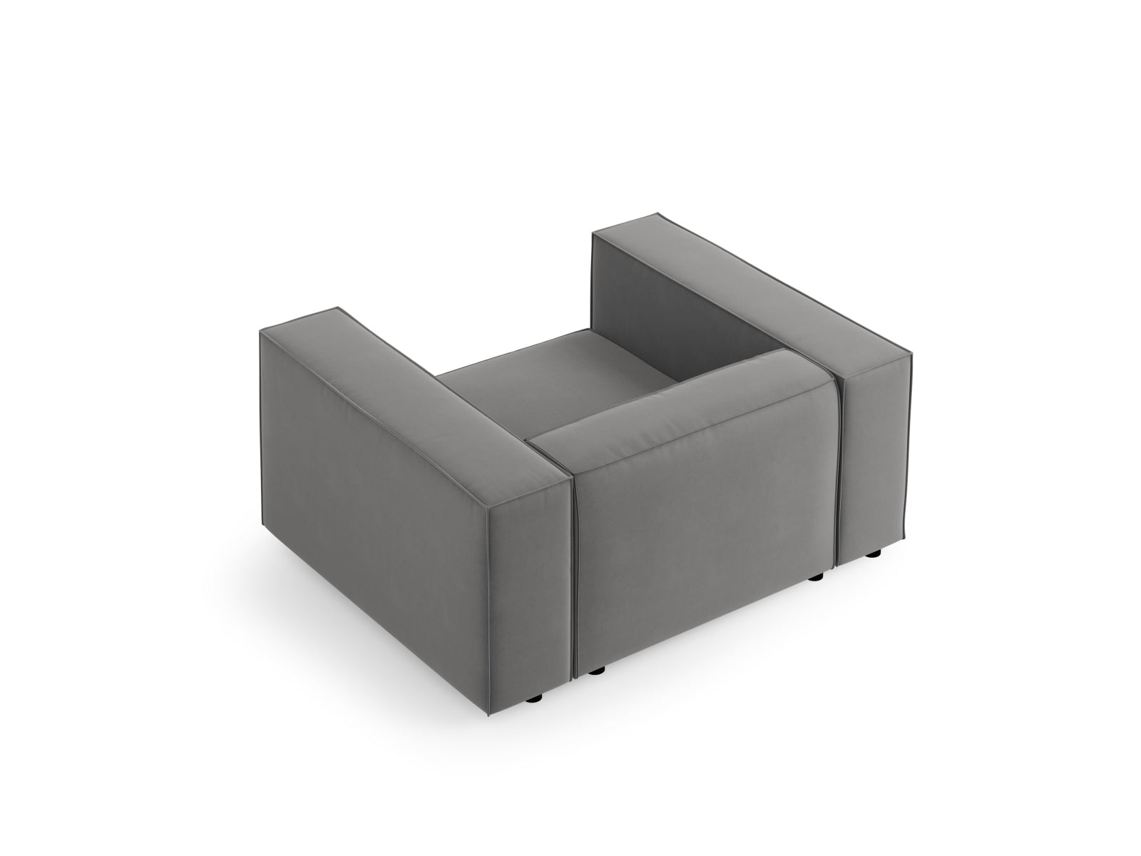 Arendal Velour Sessel 1 Sitz in Warm grey präsentiert im Onlineshop von KAQTU Design AG. Sessel ist von Cosmopolitan Design