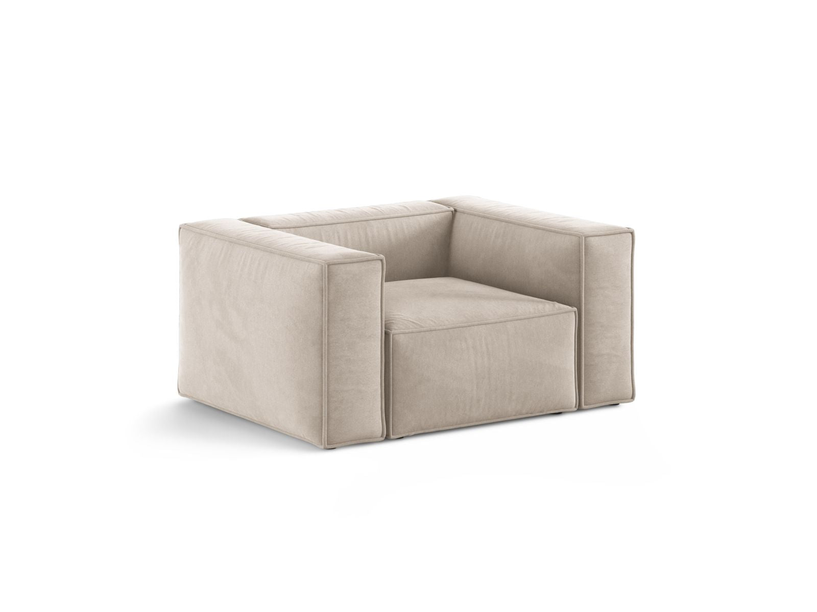 Eleganter 1-Sitzer Sessel Aveiro in sanftem Beige, ideal für stilvolle Wohnräume, präsentiert von Cosmopolitan Design.