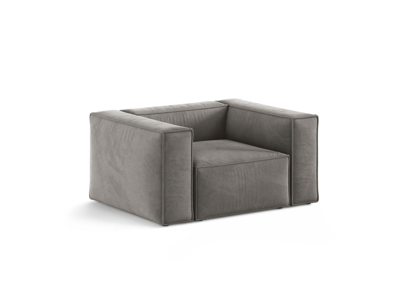 Eleganter 1-Sitzer Sessel Aveiro in stilvollem Grau, ideal für moderne Wohnräume, erhältlich bei KAQTU Design AG.
