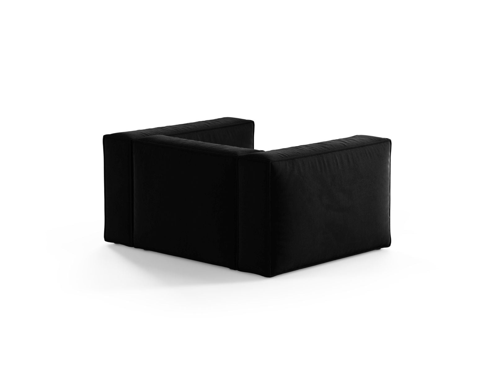 Eleganter 1-Sitzer Sessel Aveiro in zeitlosem Schwarz, ideal für moderne Wohnräume und entspannende Rückzugsorte.