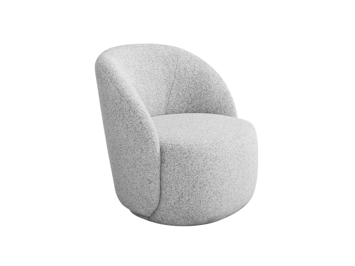 Sessel Bari von Cosmopolitan Design mit hellgrauem Puente-Bezugsstoff, Massivholzrahmen und schwarzen Kunststoffbeinen, Rückenlehne gepolstert.