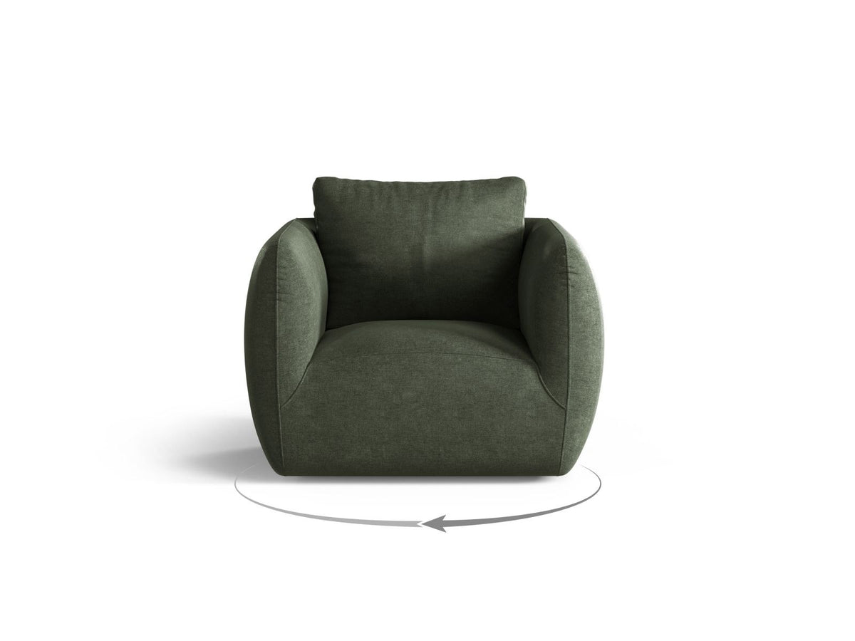 Nimes 1-Sitzer Sessel von Cosmopolitan Design in Ivory-Wind, Polsterstoff Wind mit Flor, Kiefernholzgestell und silberfarbenen Metallbeinen.