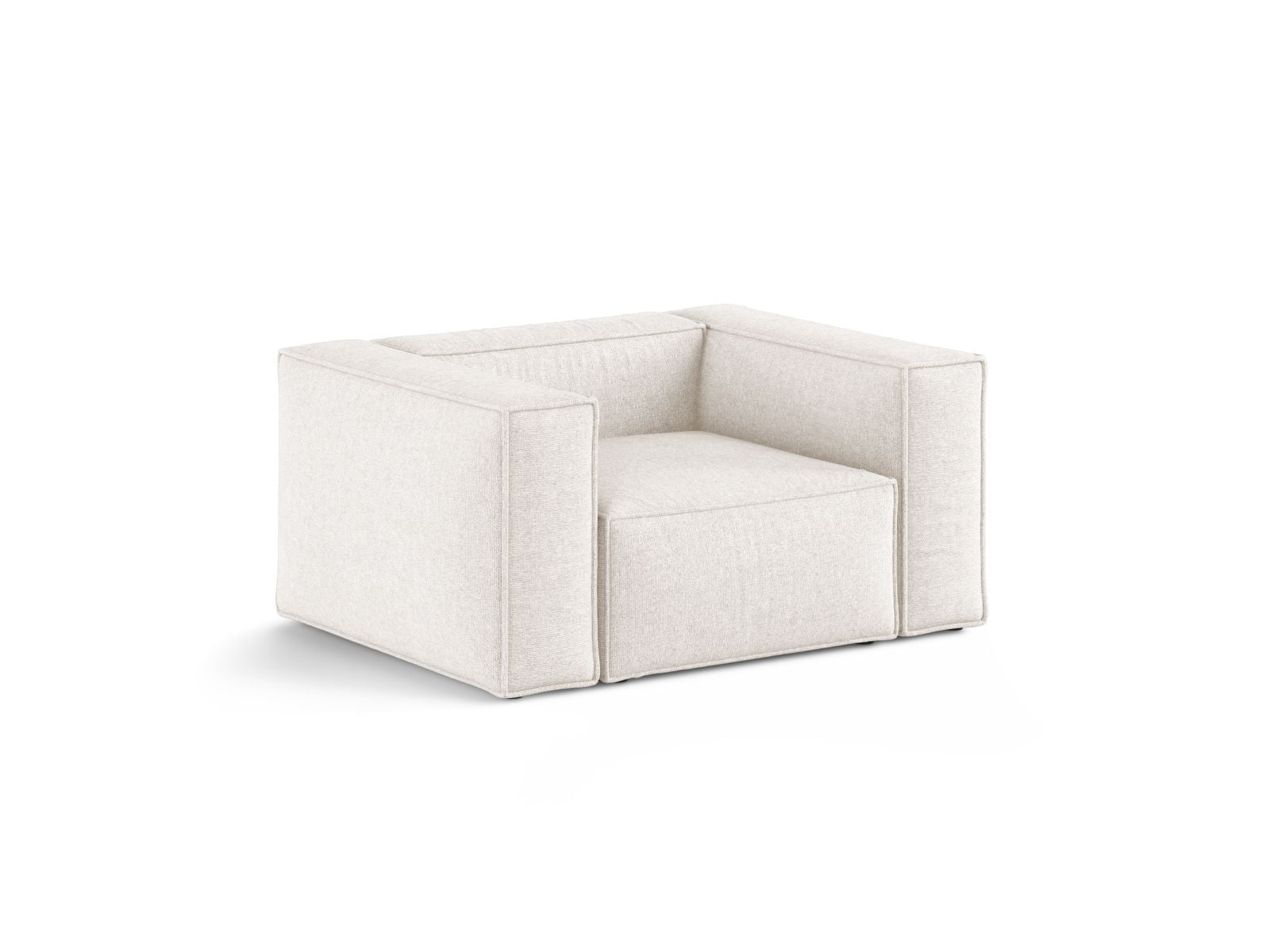 Eleganter 1-Sitzer Sessel Aveiro in sanftem Beige, ideal für stilvolle Wohnräume, präsentiert von Cosmopolitan Design.