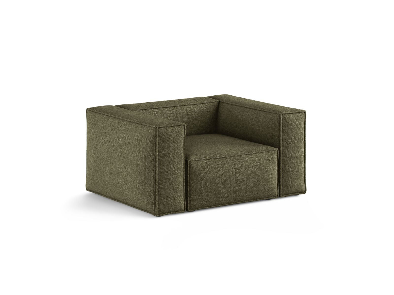 Eleganter 1-Sitzer Sessel Aveiro in stilvollem Grün, ideal für moderne Wohnräume, erhältlich bei KAQTU Design AG.