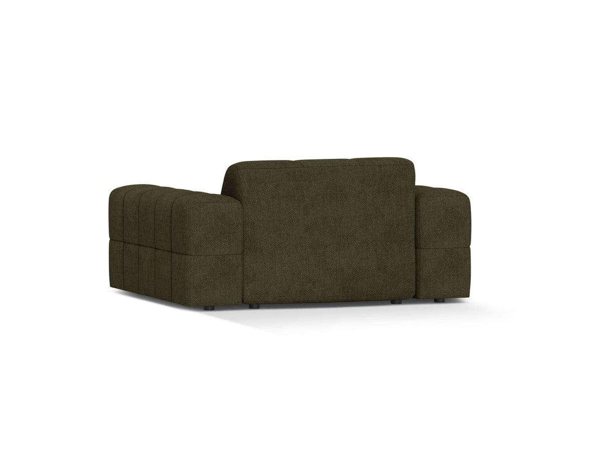 1-Sitzer Sessel Chicago von Cosmopolitan Design in Light Beige-Eden mit Chenille-Stoffbezug und schwarzen Kunststoffbeinen.