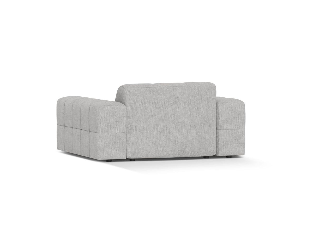 1-Sitzer Sessel Chicago von Cosmopolitan Design in Light Beige-Eden mit Chenille-Stoffbezug und schwarzen Kunststoffbeinen.