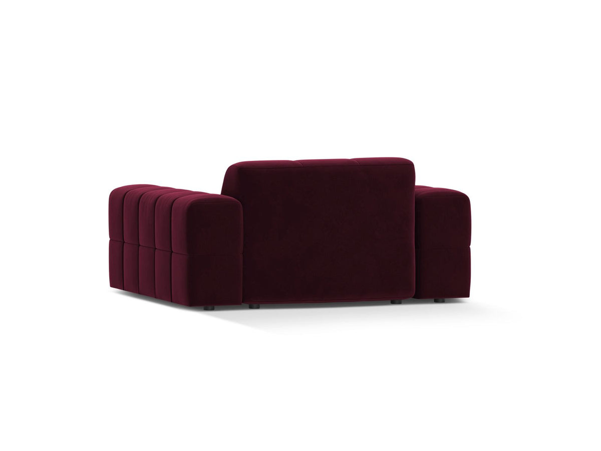1-Sitzer Sessel Chicago von Cosmopolitan Design in Light Beige-Eden mit Chenille-Stoffbezug und schwarzen Kunststoffbeinen.