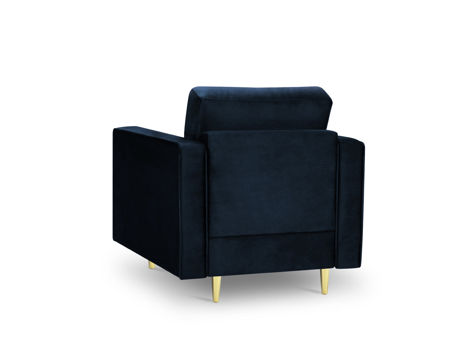 Eleganter 1-Sitzer Sessel Aspen in kräftigem Blau, ideal für stilvolle Wohnräume und entspannende Leseecken.