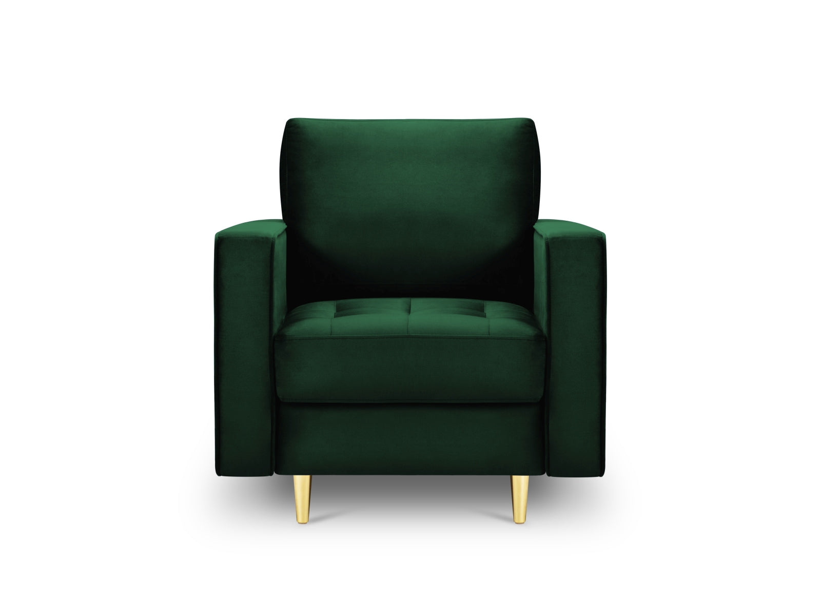 Eleganter 1-Sitzer Sessel Aspen in tiefem Flaschengrün, stilvoll und modern, ideal für jedes Wohnambiente.