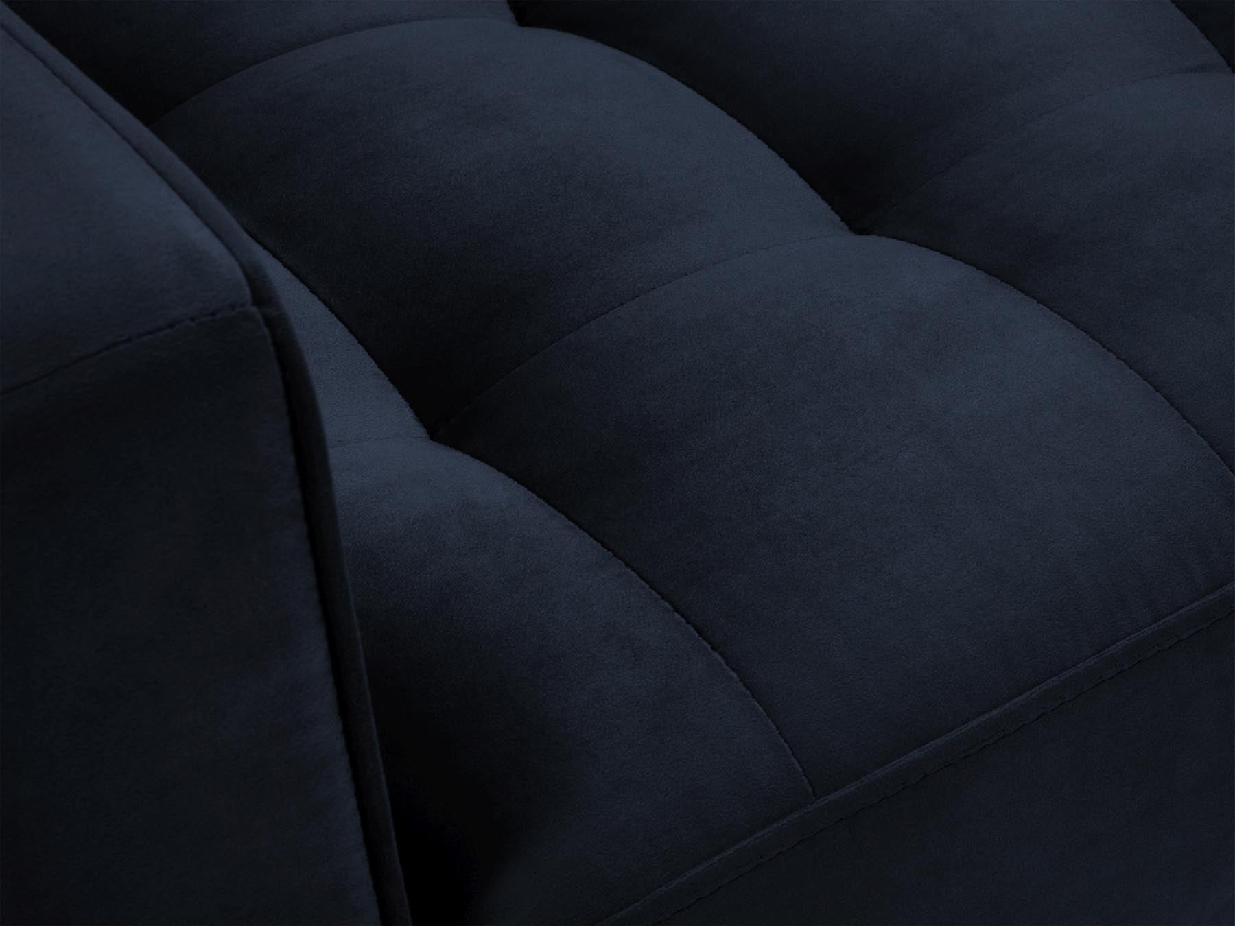 Moderner 1-Sitzer Sessel Aspen in tiefem Royalblau, perfekt für gemütliche Leseecken und stilvolle Einrichtungsideen.