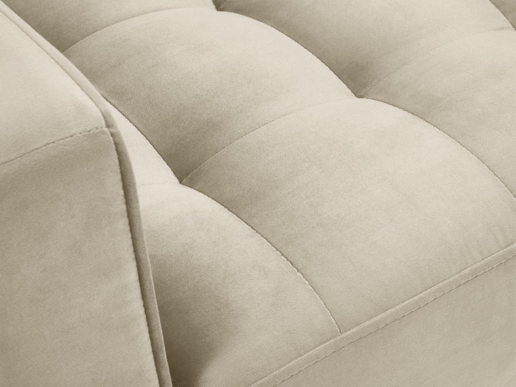 Eleganter 1-Sitzer Sessel Aspen in luxuriösem Dunkelbeige, ideal für moderne Wohnräume, entworfen von Cosmopolitan Design.