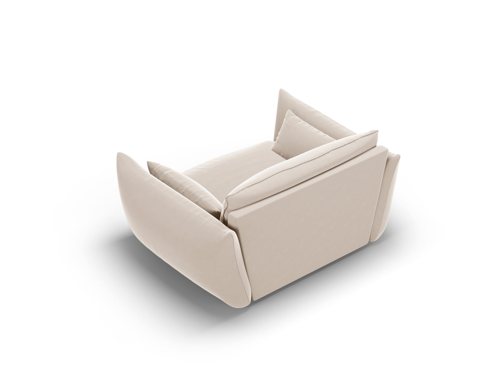 Eleganter 1-Sitzer Sessel Matera in zartem Beige, ideal für gemütliche Wohnräume, entworfen von Cosmopolitan Design.