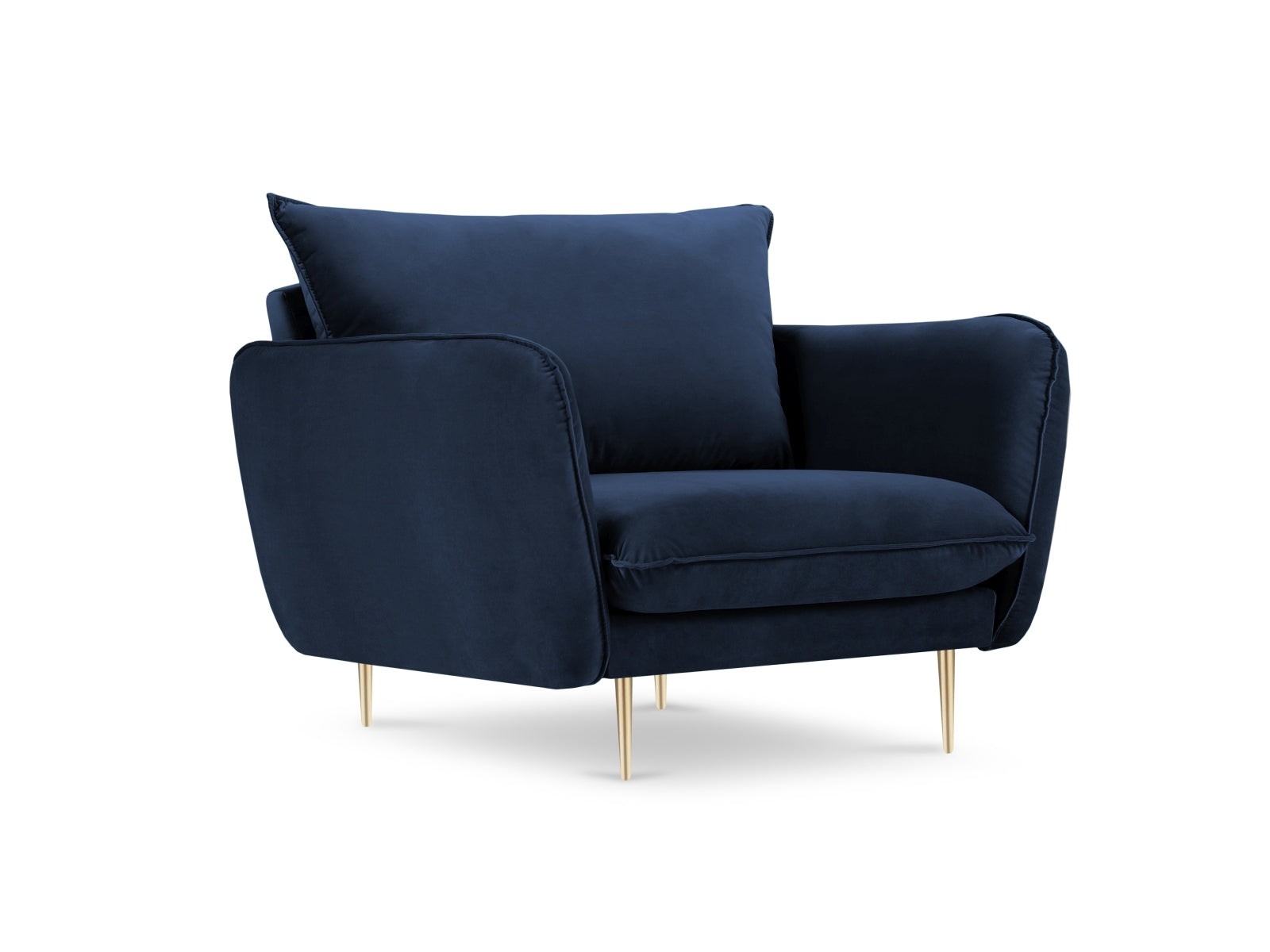 Vienna Velour Sessel 1 Sitz 94cm in Royal Blue/Gold präsentiert im Onlineshop von KAQTU Design AG. Sessel ist von Cosmopolitan Design