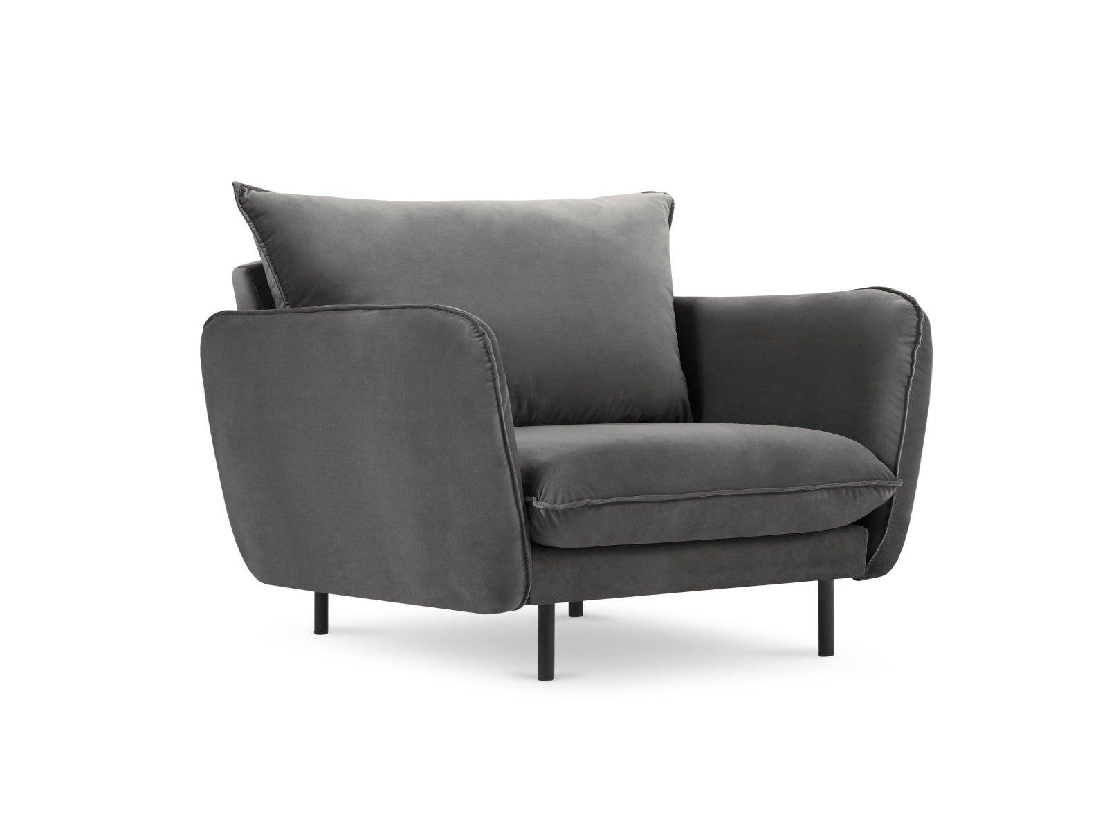Vienna Velour Sessel 1 Sitz 94cm in Grey/Schwarz präsentiert im Onlineshop von KAQTU Design AG. Sessel ist von Cosmopolitan Design
