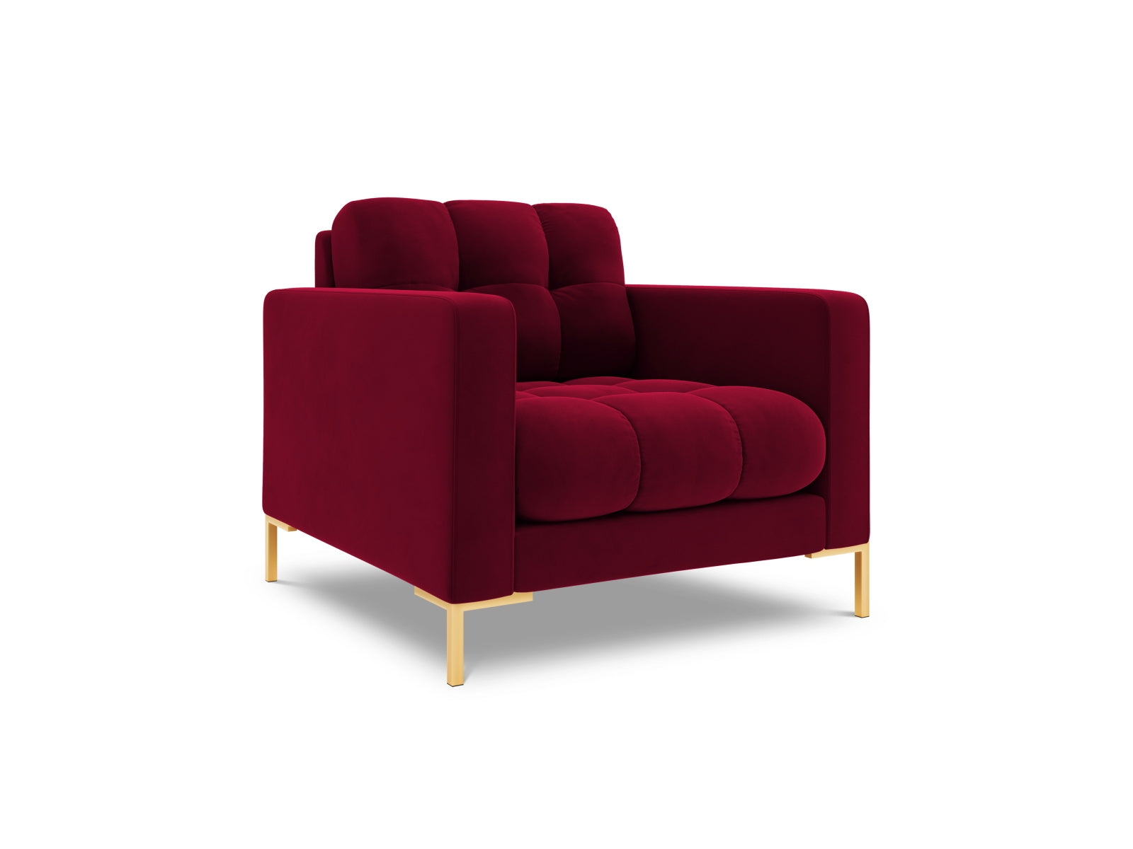 Eleganter 1-Sitzer Sessel Bali von Cosmopolitan Design, gefertigt aus luxuriösem Red-Bluvel, ideal für moderne Wohnkonzepte und gemütliche Stunden.