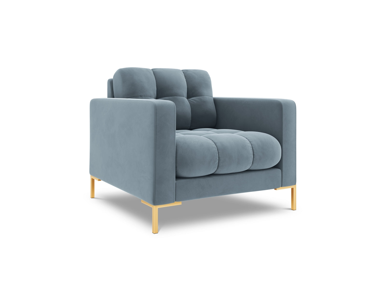 Eleganter 1-Sitzer Sessel Bali in sanftem Hellblau, ideal für stilvolle Wohnräume und entspannende Rückzugsorte, von Cosmopolitan Design.