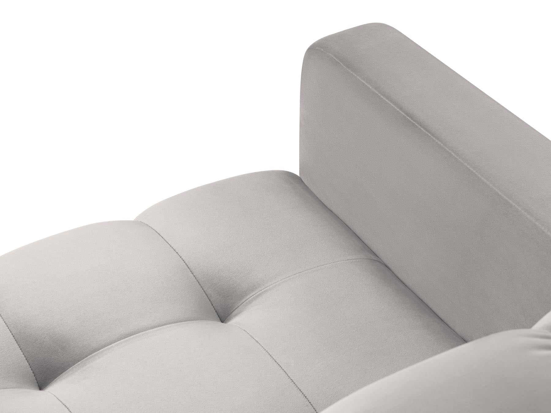 Stilvoller 1-Sitzer Sessel Bali aus edlem Silver-Bluvel, perfekt für moderne Wohnkonzepte und gemütliche Auszeiten.