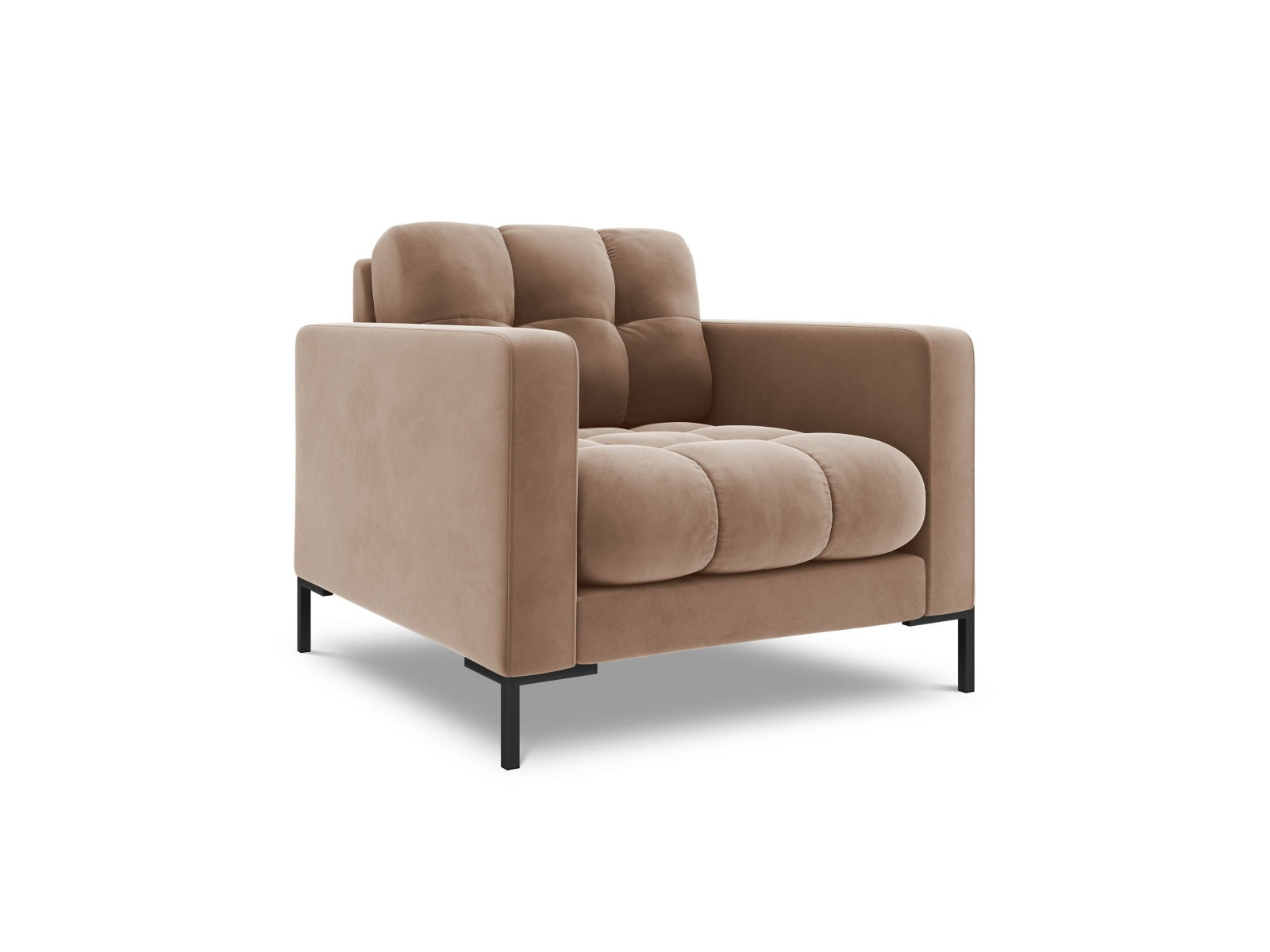 Eleganter 1-Sitzer Sessel Bali in stilvollem Beige-Bluvel, ideal für moderne Wohnräume, präsentiert von Cosmopolitan Design.