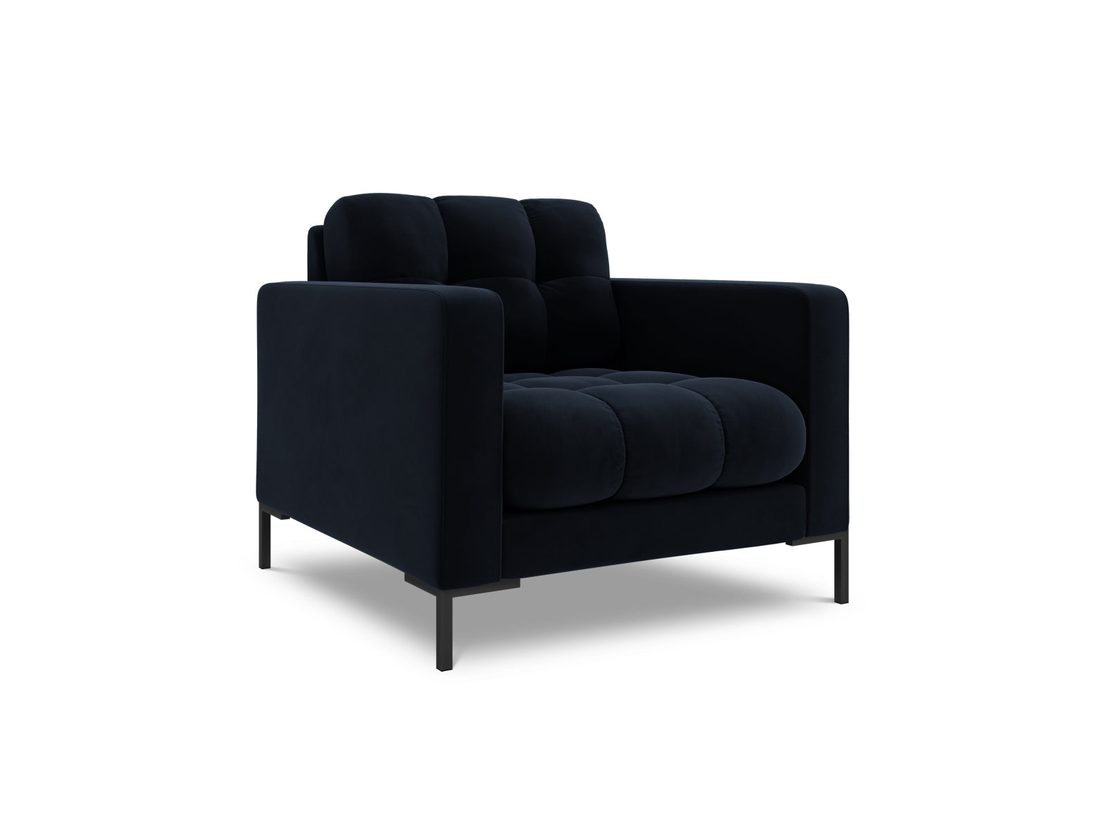 Eleganter 1-Sitzer Sessel Bali in Dunkelblau, stilvoll und modern, ideal für jedes Wohnzimmer, von Cosmopolitan Design.