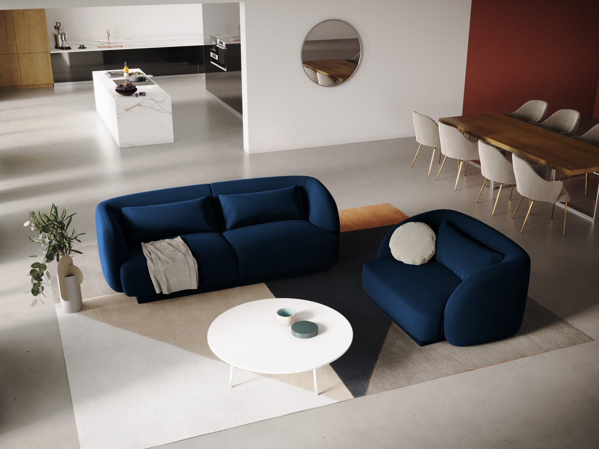 Tulum Velour Sessel 1 Sitz 90cm in Royal Blue-Bluvel präsentiert im Onlineshop von KAQTU Design AG. Sessel ist von Cosmopolitan Design
