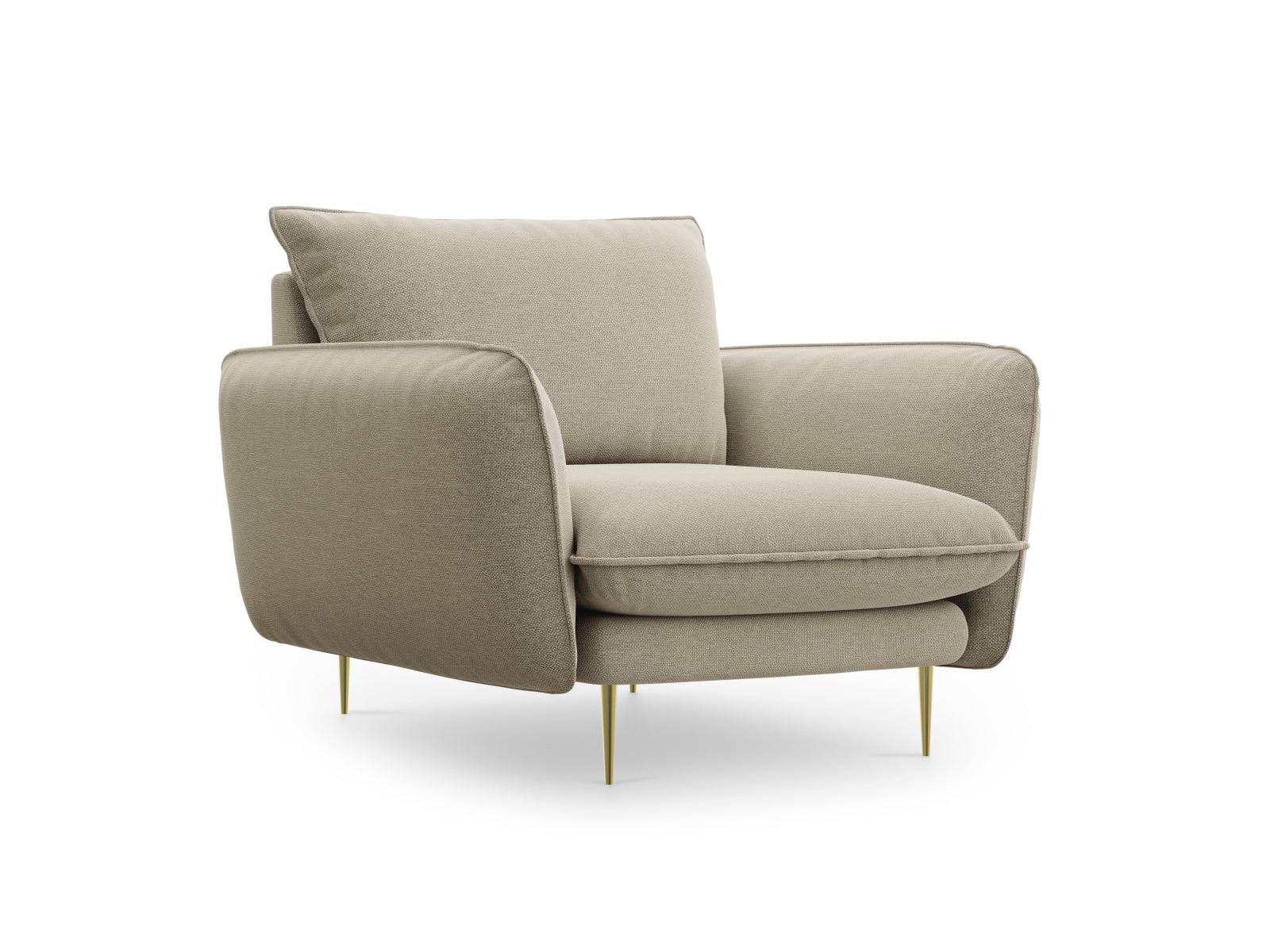 Vienna Sessel 1 Sitz 94cm in Beige/Gold präsentiert im Onlineshop von KAQTU Design AG. Sessel ist von Cosmopolitan Design