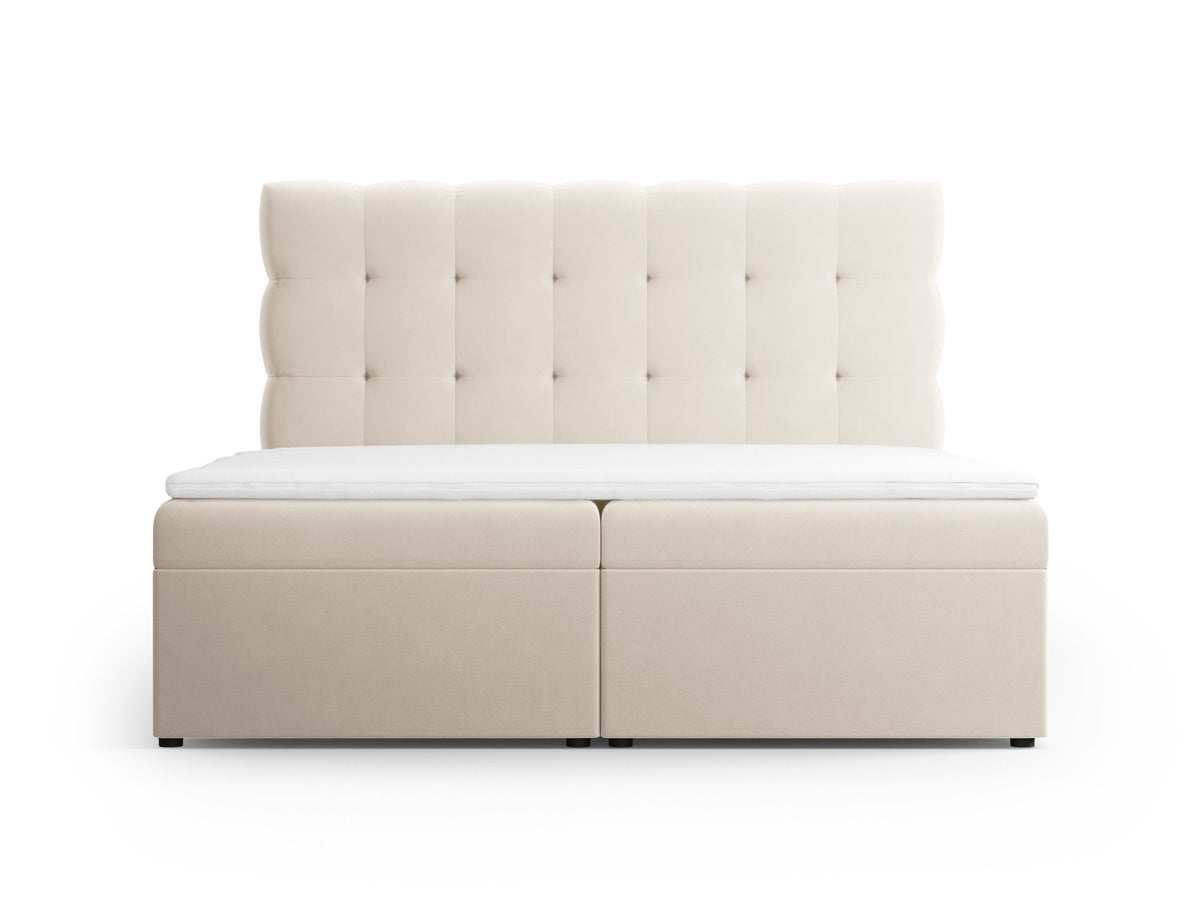 Boxspring Bett Set Bali 180cm in Light Beige-Bluvel präsentiert im Onlineshop von KAQTU Design AG. Bett ist von Cosmopolitan Design