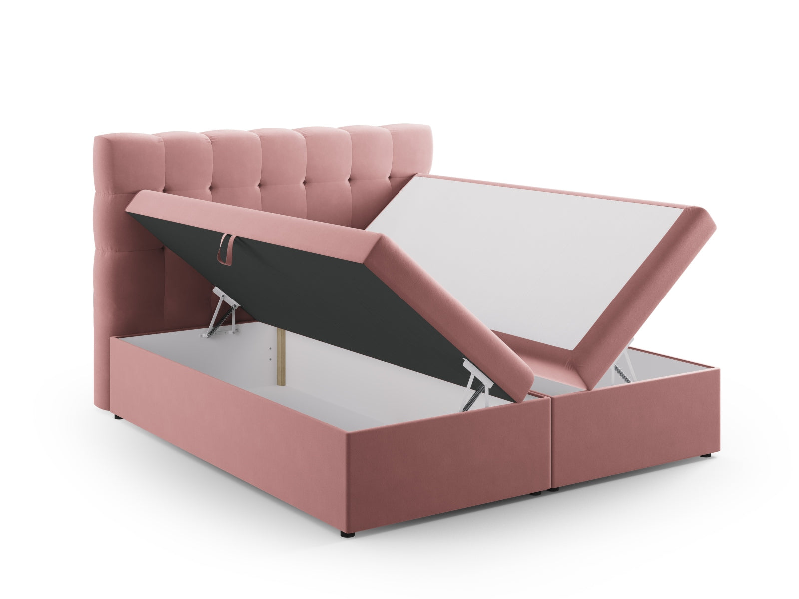 Luxuriöses Boxspring Bett Set Bali in 180 cm, harmonische Farbtöne in Rosa und Blau, perfekt für ein zeitgemäßes Schlafzimmer.