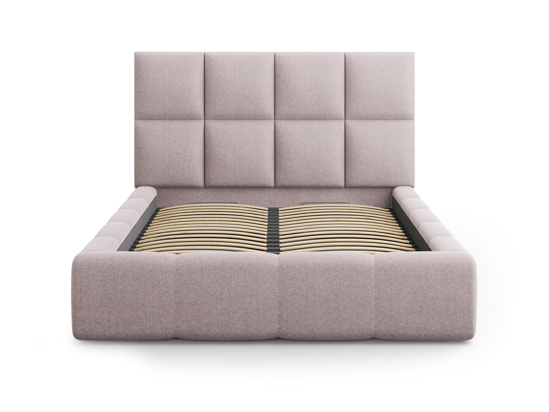 Modernes Livigno Bett mit integriertem Stauraum und geschmackvollem Kopfteil, perfekt für stilvolle Schlafzimmerlösungen.