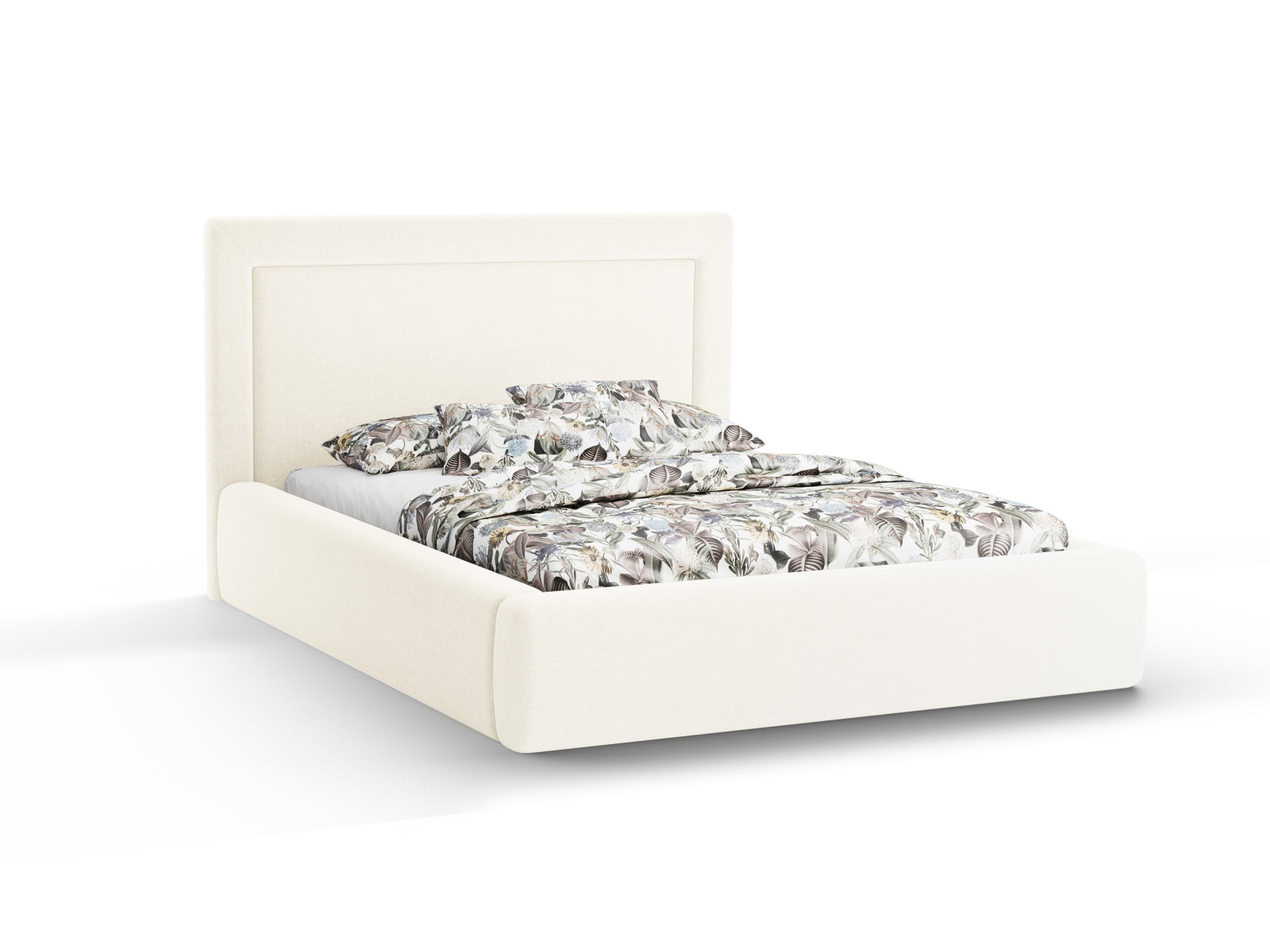 Kemer Bett mit Stauraum mit Kopfteil 160cm in White-Baloo präsentiert im Onlineshop von KAQTU Design AG. Bett ist von Cosmopolitan Design