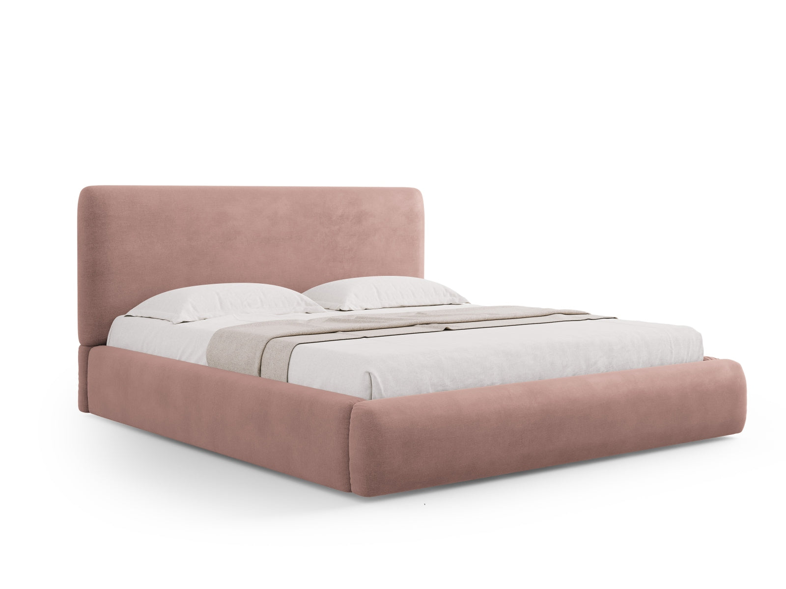 Colonel Bett mit Stauraum und Headboard  in Pink präsentiert im Onlineshop von KAQTU Design AG. Bett ist von Cosmopolitan Design