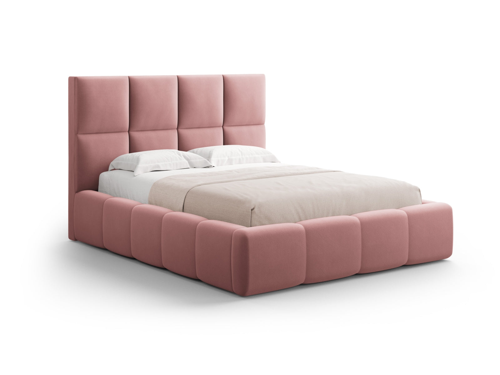 Livigno Bett mit Stauraum mit Kopfteil 160cm in Pink-Bluvel präsentiert im Onlineshop von KAQTU Design AG. Bett ist von Cosmopolitan Design