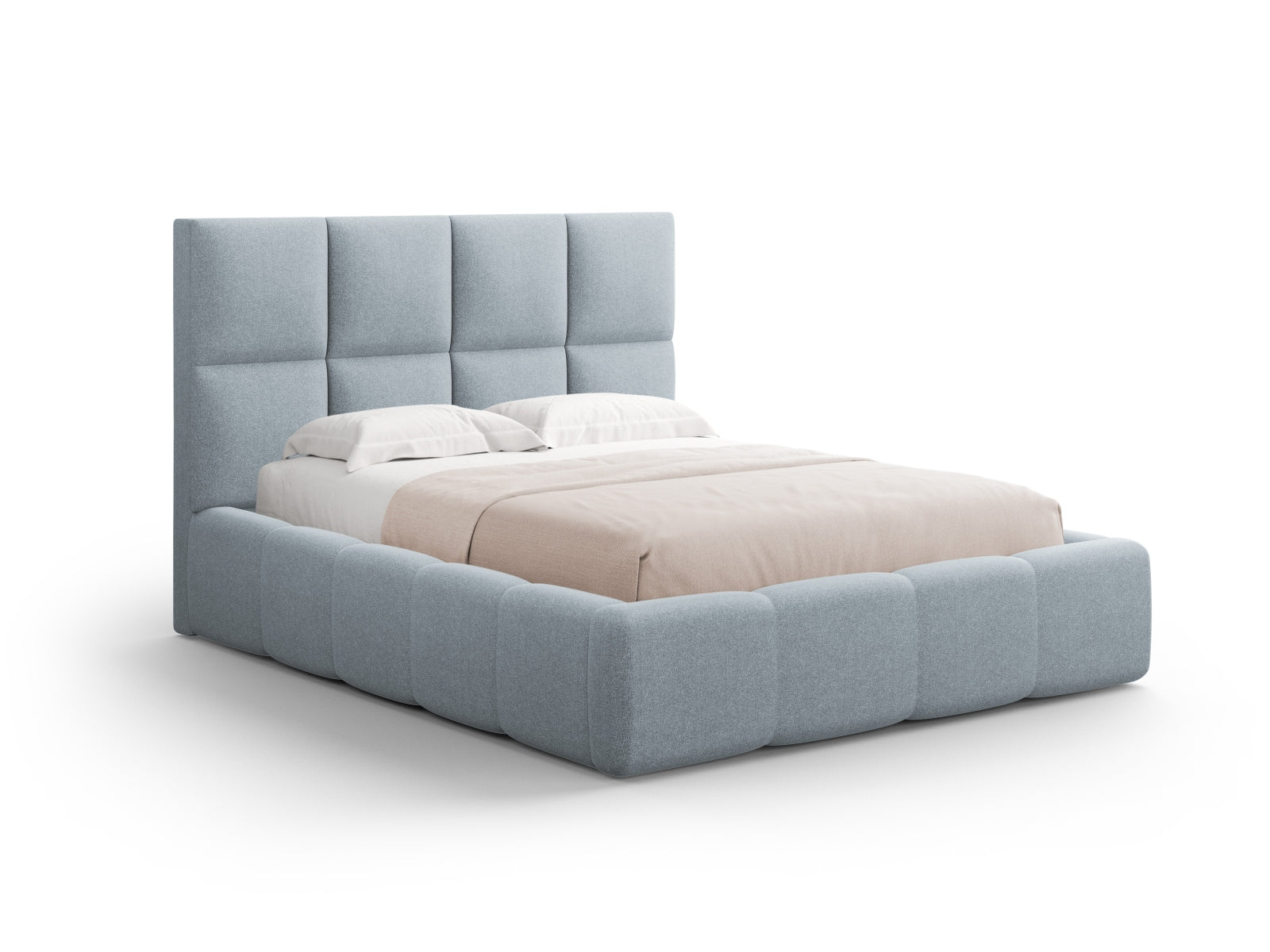 Stylisches Livigno Bett mit integriertem Stauraum und ansprechendem Kopfteil, 160 cm breit, ideal für zeitgemäße Schlafräume.