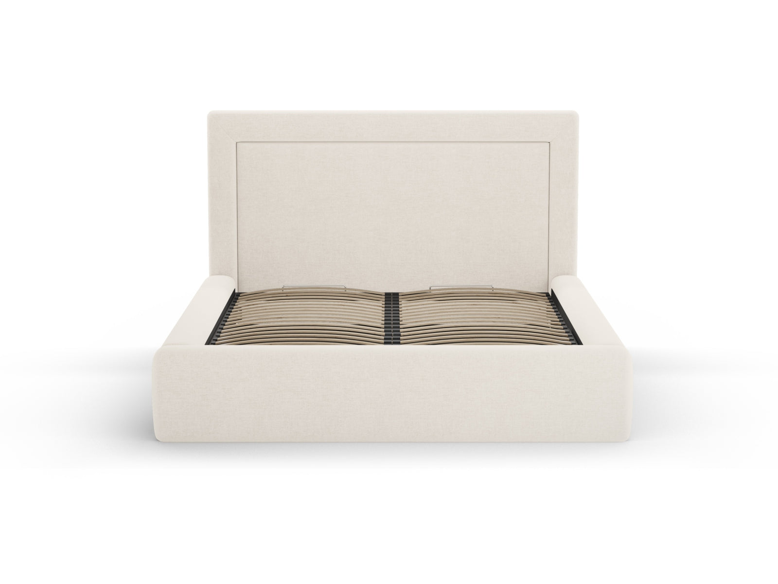 Elegantes Kemer Bett mit 180 cm Breite, Stauraum und stilvollem Kopfteil in Beige-Baloo, ideal für modernes Wohnen.