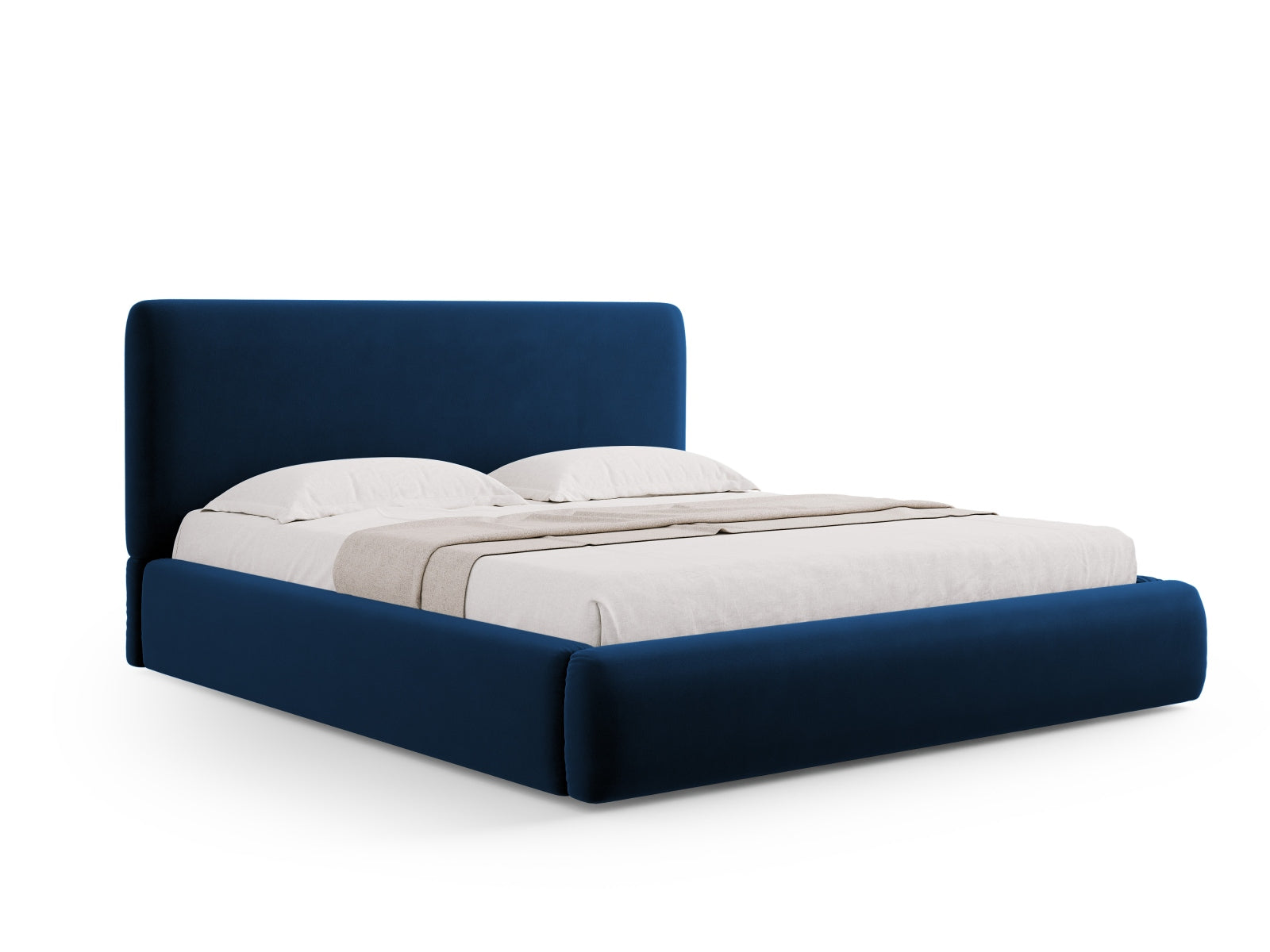 Colonel Velour Bett mit Stauraum und Headboard  in Royal Blue präsentiert im Onlineshop von KAQTU Design AG. Bett ist von Cosmopolitan Design