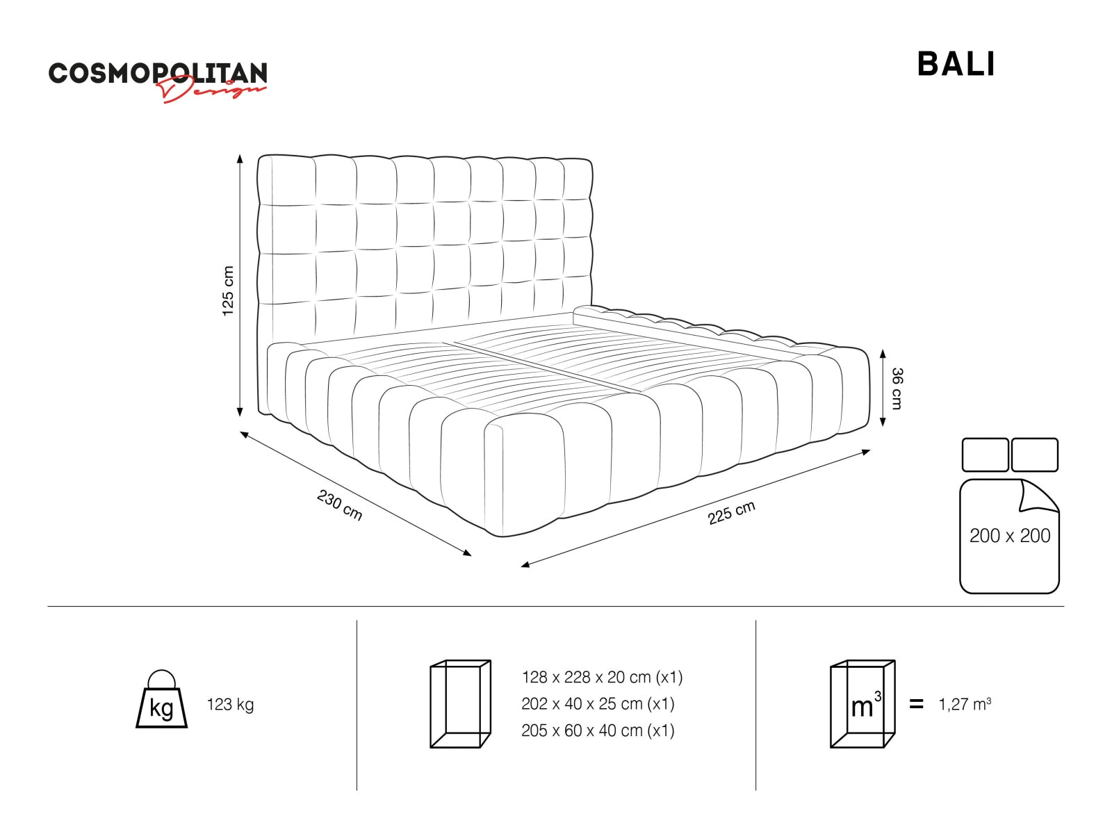 Modernes Bali Bett mit integriertem Stauraum und ansprechendem Kopfteil in Royal Blue-Bluvel, perfekt für stilvolle Schlafzimmer.