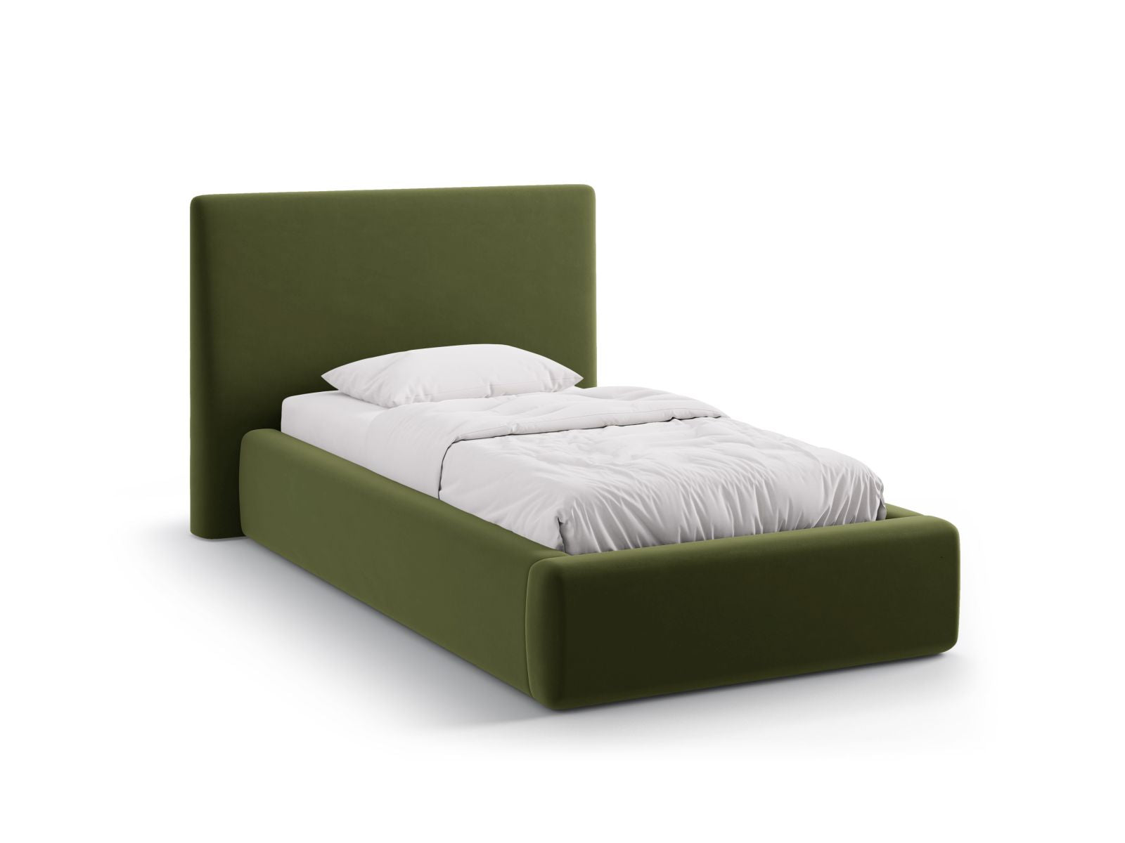 Asti Bett mit Stauraum mit Kopfteil 90cm in Army Green-Magic Velvet präsentiert im Onlineshop von KAQTU Design AG. Bett ist von Cosmopolitan Design