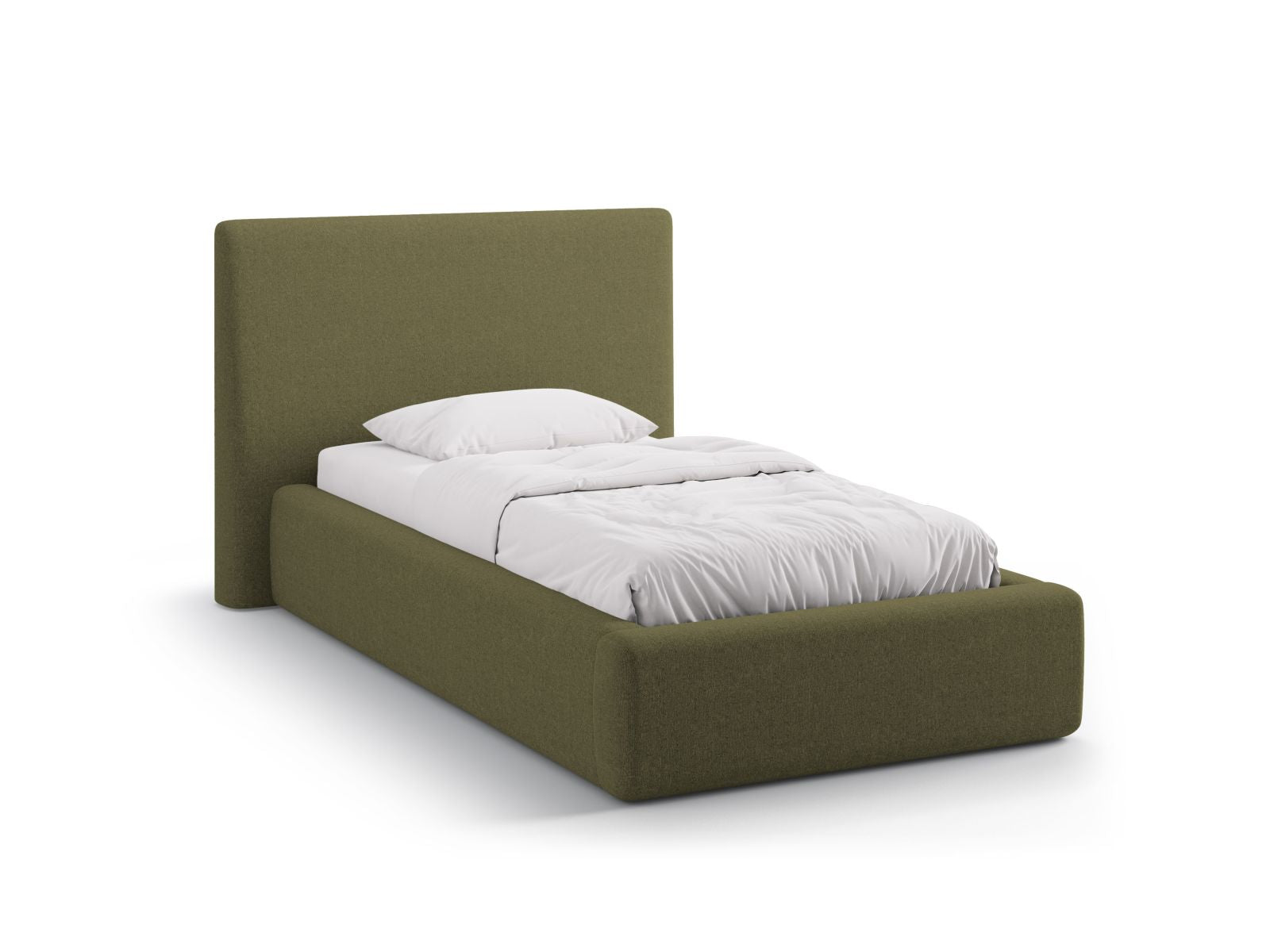 Asti Bett mit Stauraum mit Kopfteil 90cm in Green-Moly präsentiert im Onlineshop von KAQTU Design AG. Bett ist von Cosmopolitan Design