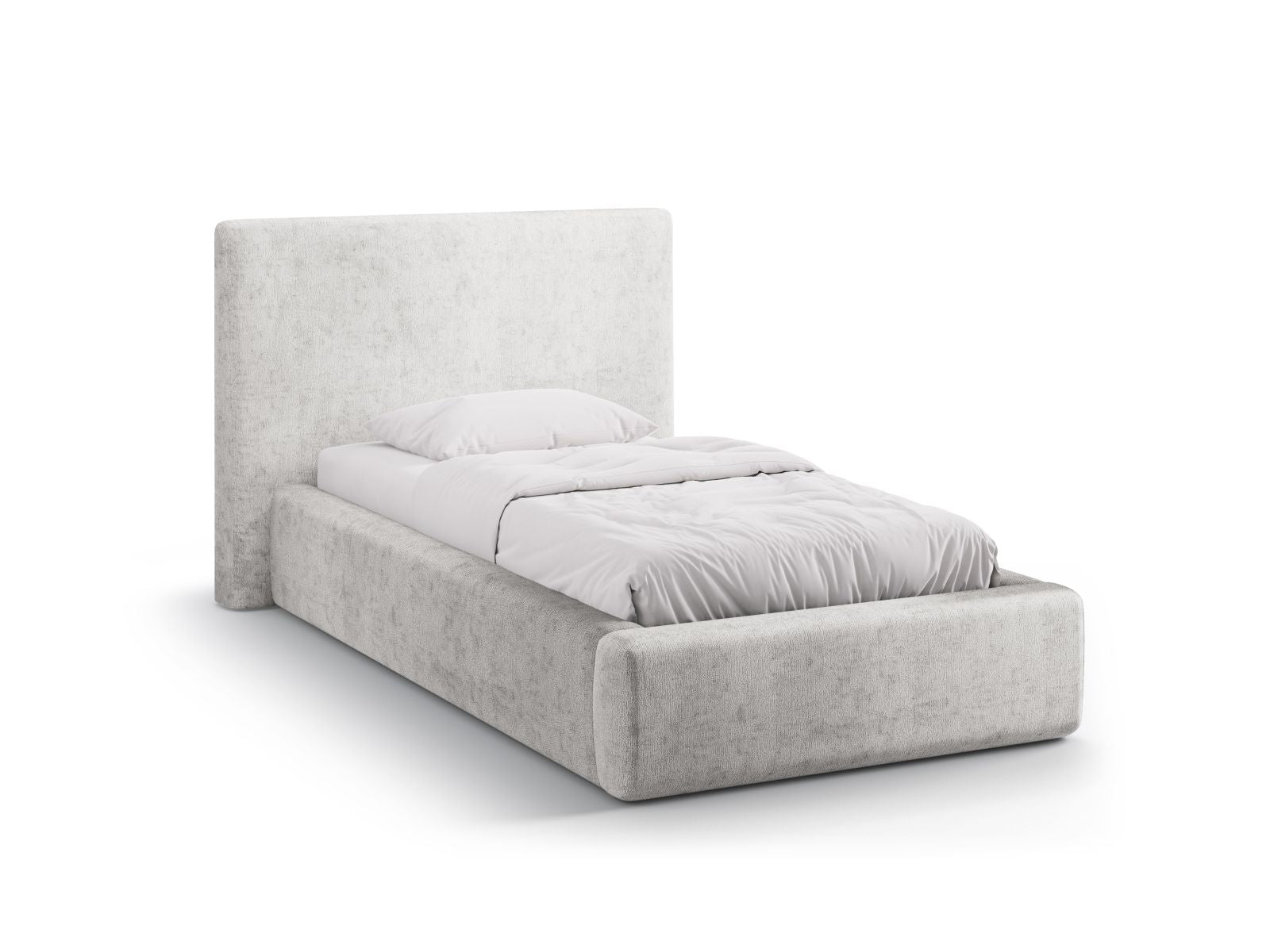 Asti Bett mit Stauraum mit Kopfteil 90cm in Light Grey-Perfect Harmony präsentiert im Onlineshop von KAQTU Design AG. Bett ist von Cosmopolitan Design