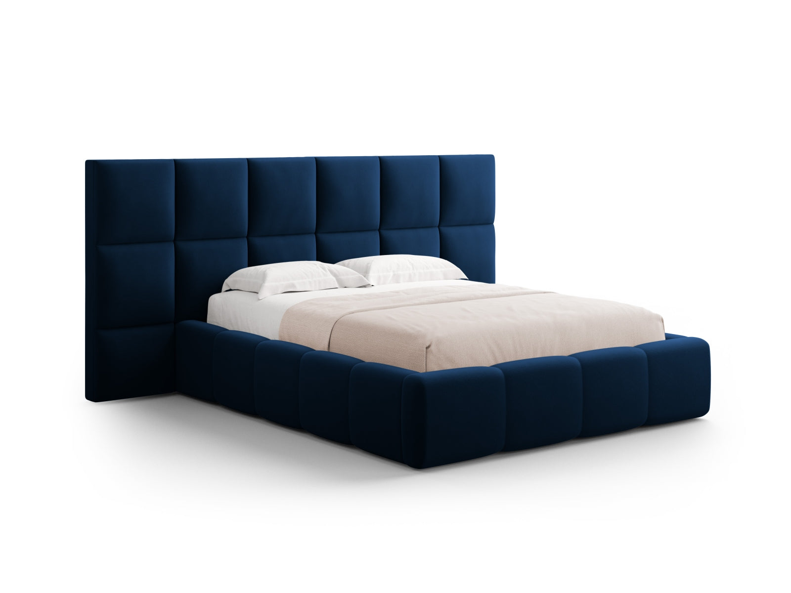 Elegantes Livigno Bett mit praktischem Stauraum und doppeltem Kopfteil, 160 cm, ideal für ein modernes Schlafzimmer von Cosmopolitan Design.
