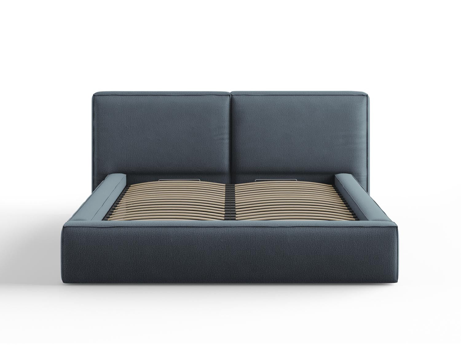 Arendal Bett mit Stauraumfunktion mit doppeltem Headboard  214cm in Blue präsentiert im Onlineshop von KAQTU Design AG. Bett ist von Cosmopolitan Design