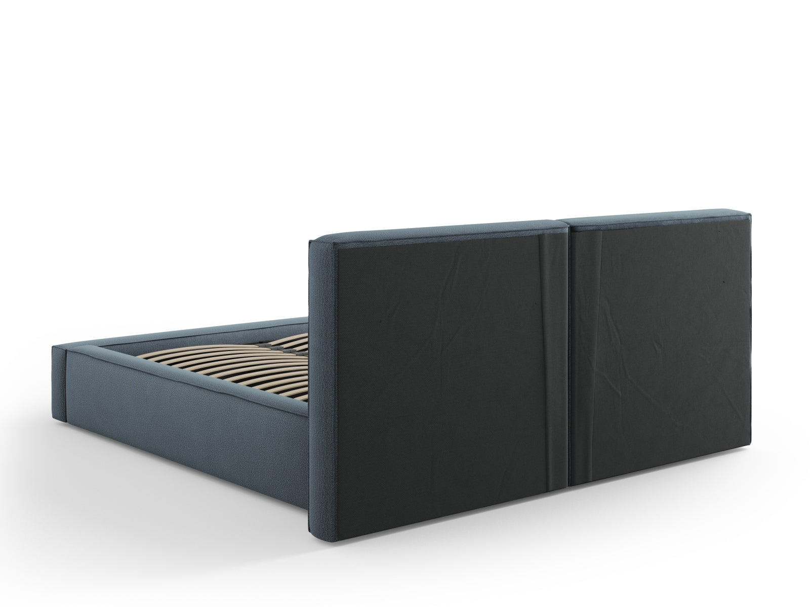 Arendal Bett mit Stauraumfunktion mit doppeltem Headboard  214cm in Blue präsentiert im Onlineshop von KAQTU Design AG. Bett ist von Cosmopolitan Design