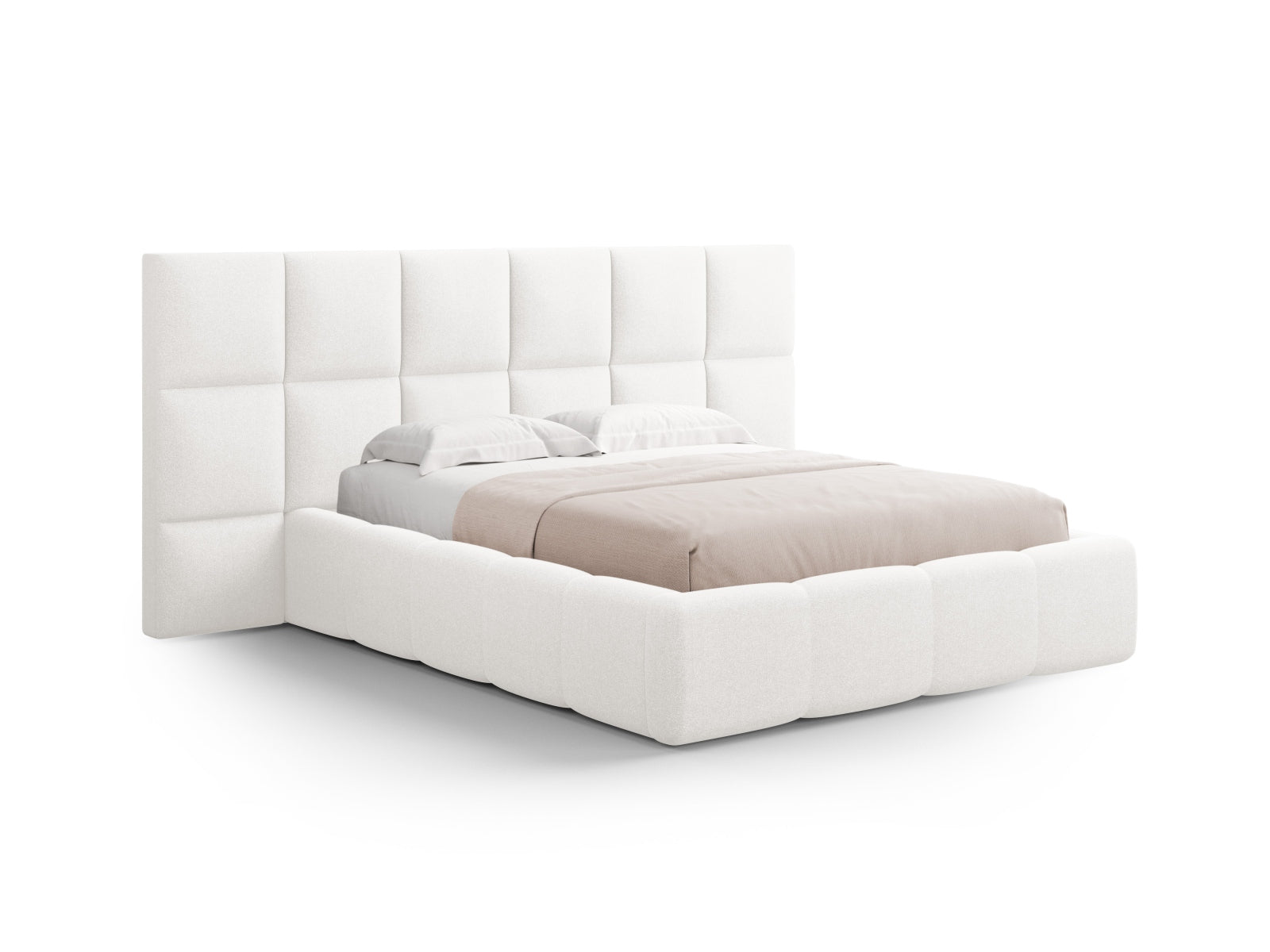 Livigno Bett mit Stauraum und doppeltem Kopfteil, 180 cm, modernes Design von Cosmopolitan Design, ideal für funktionale Schlafzimmer.