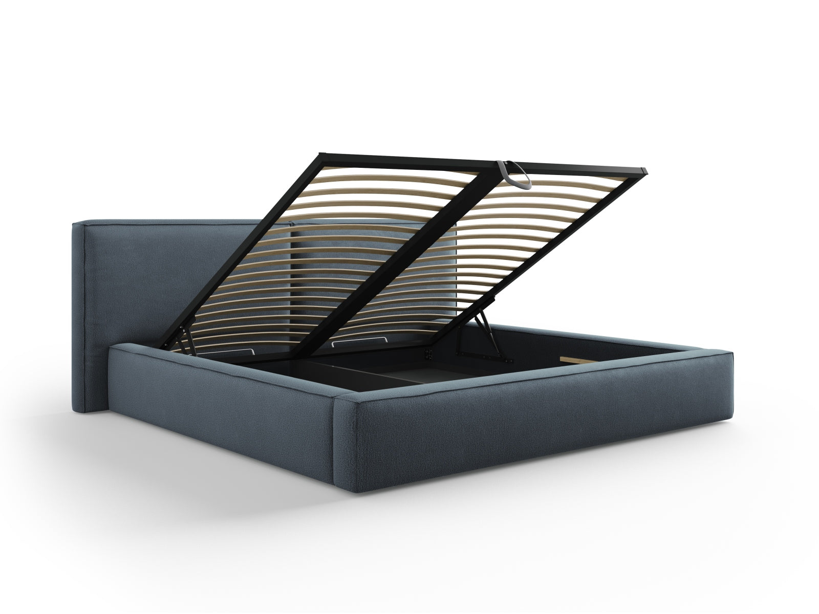Arendal Bett mit Stauraumfunktion mit doppeltem Headboard  254cm in Blue präsentiert im Onlineshop von KAQTU Design AG. Bett ist von Cosmopolitan Design