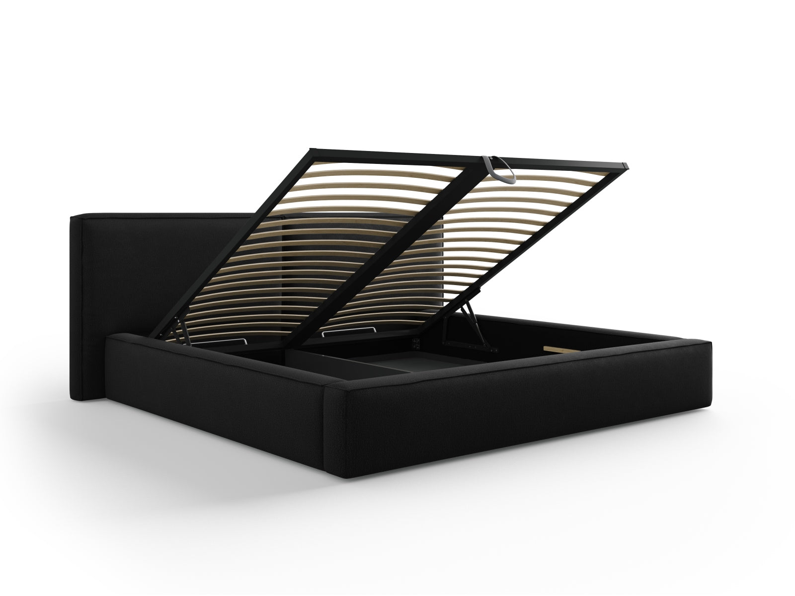 Arendal Bett mit Stauraumfunktion mit doppeltem Headboard  254cm in Black präsentiert im Onlineshop von KAQTU Design AG. Bett ist von Cosmopolitan Design
