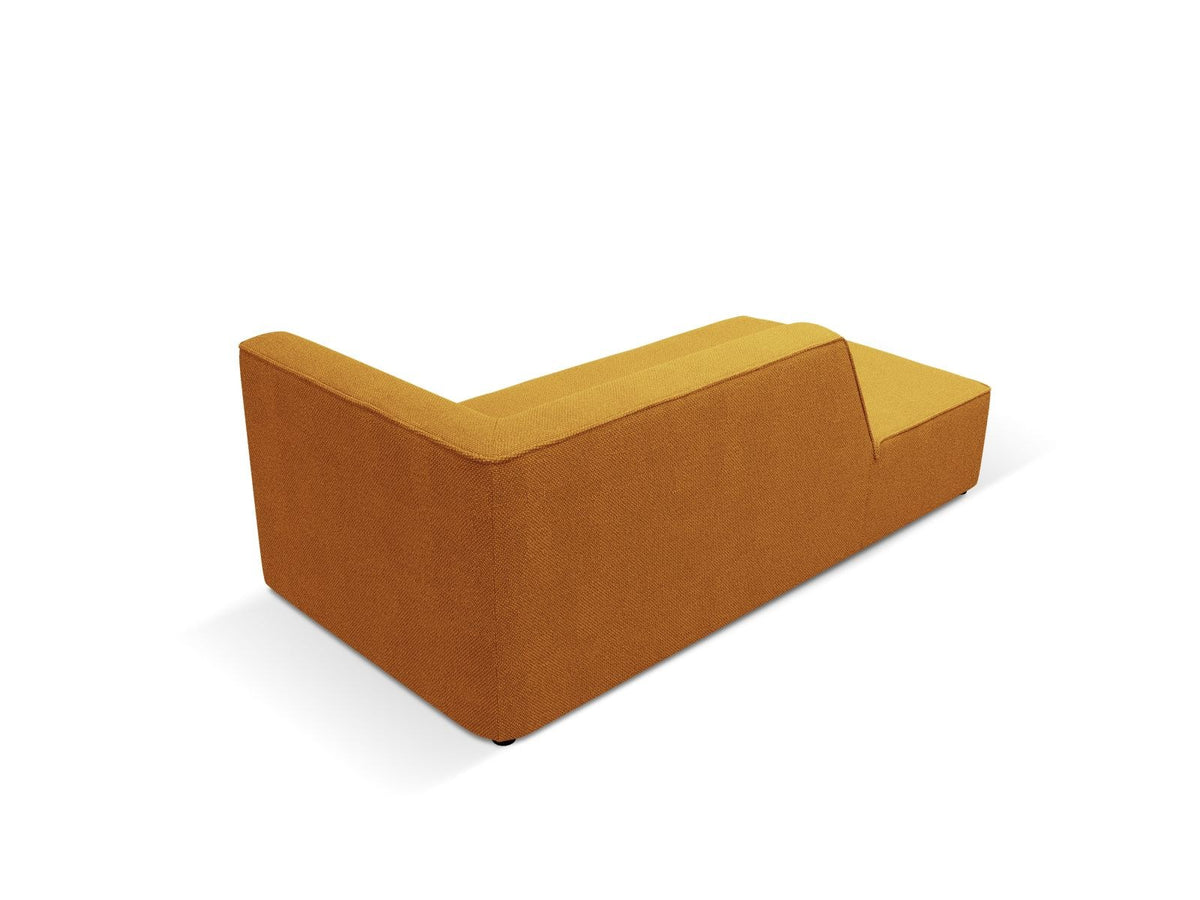 Chaiselongue Siena links, 1-Sitzer 181cm, Cordstoff Scala in Light Beige, Massivholzrahmen, schwarze Kunststoffbeine, niedrige Rückenlehne.