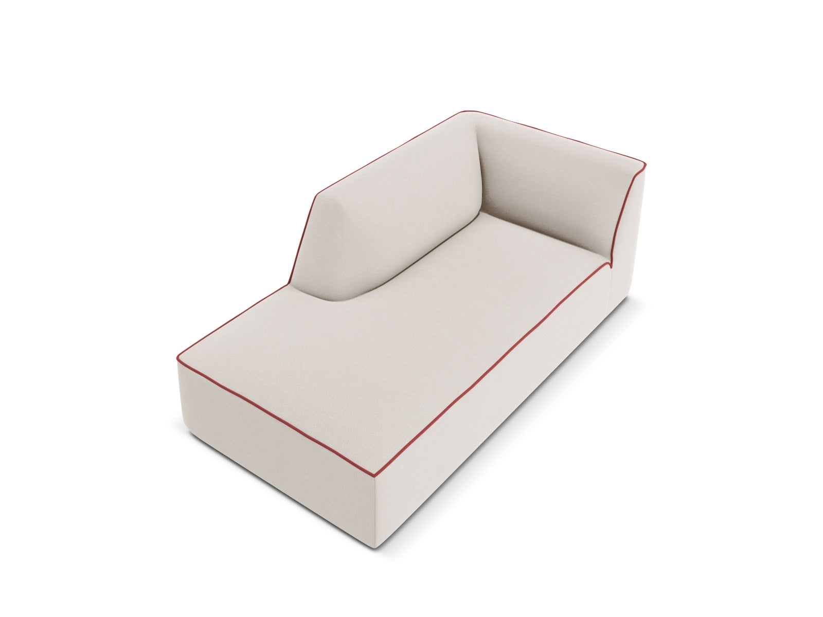 Oslo Chaise Longue links 1 Sitzer in Grey Beige Melange, Terracotta präsentiert im Onlineshop von KAQTU Design AG. Modulares Sofa ist von Cosmopolitan Design