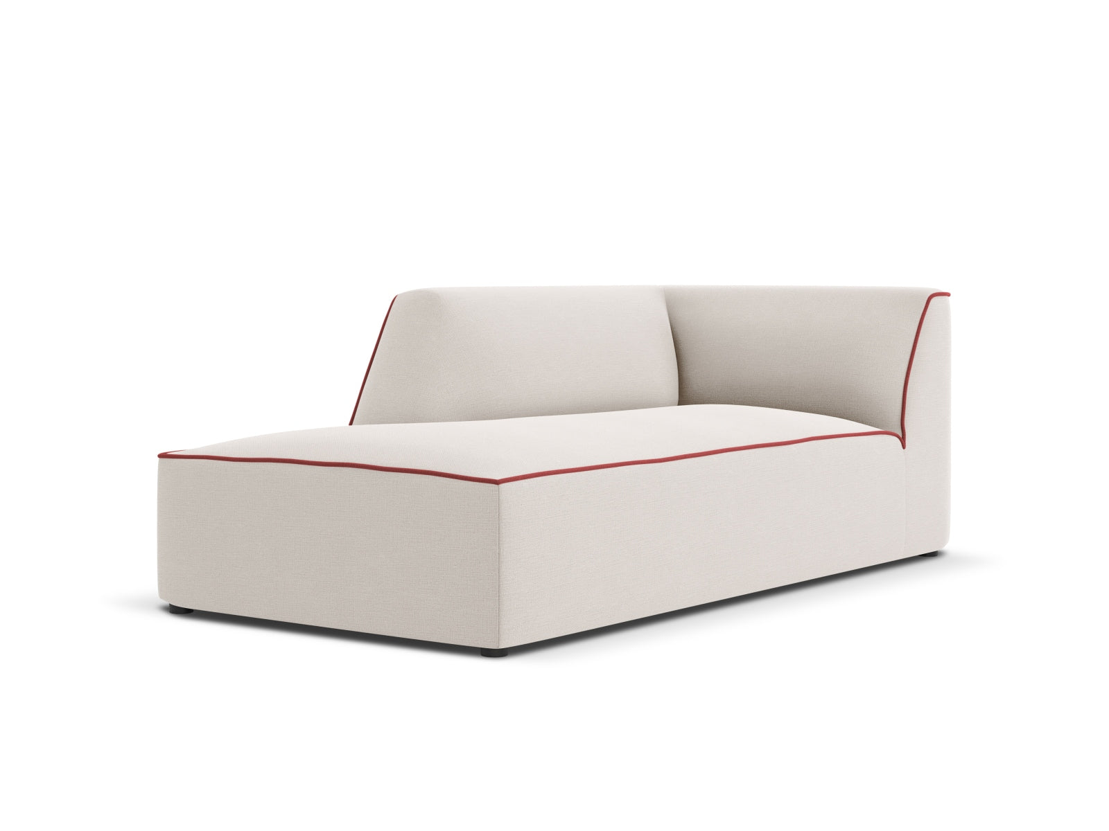 Oslo Chaise Longue links 1 Sitzer in Grey Beige Melange, Terracotta präsentiert im Onlineshop von KAQTU Design AG. Modulares Sofa ist von Cosmopolitan Design