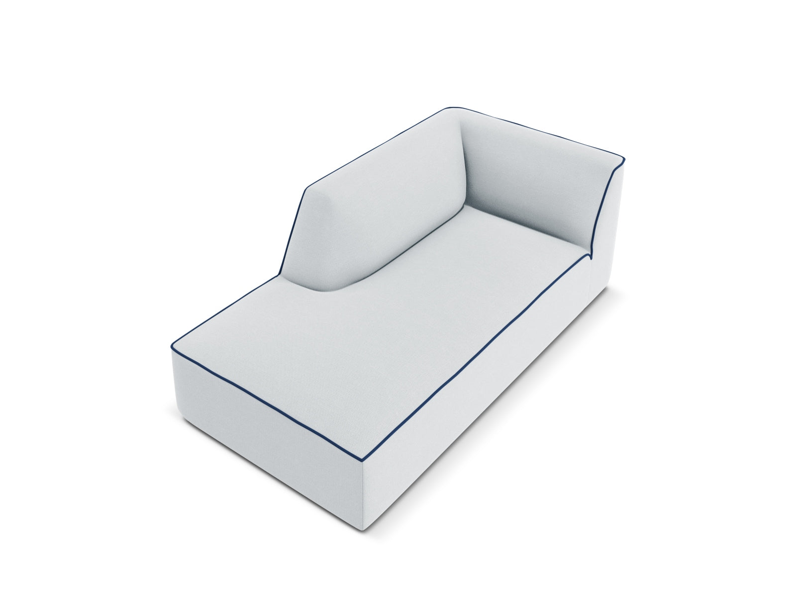 Oslo Chaise Longue links 1 Sitzer in Light Grey, Royal Blue präsentiert im Onlineshop von KAQTU Design AG. Modulares Sofa ist von Cosmopolitan Design